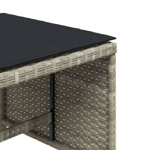 Vrtni taburei s jastucima 4 kom 41x41x36 cm od poliratana - Svjetlosiva 4 Cijena
