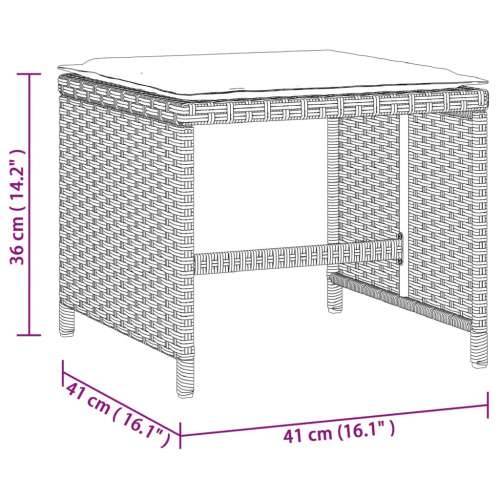 Vrtni taburei s jastucima 4 kom 41x41x36 cm od poliratana - Svjetlosiva 4 Cijena