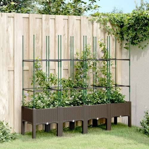 Vrtna sadilica s rešetkom smeđa 160 x 40 x 142,5 cm PP - Smeđa 160 x 40 x 142.5 cm 1 Cijena
