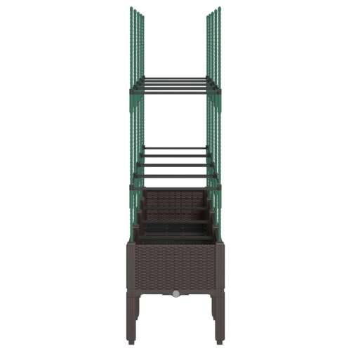 Vrtna sadilica s rešetkom smeđa 160 x 40 x 142,5 cm PP - Smeđa 160 x 40 x 142.5 cm 1 Cijena