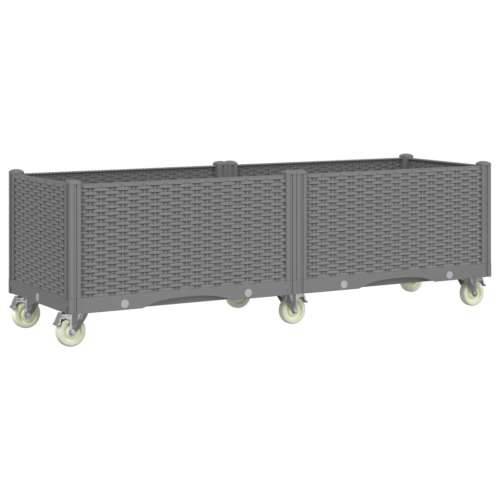 Vrtna sadilica s kotačima siva 160x50x54 cm PP - Svjetlosiva 160 x 50 x 54 cm 1 Cijena