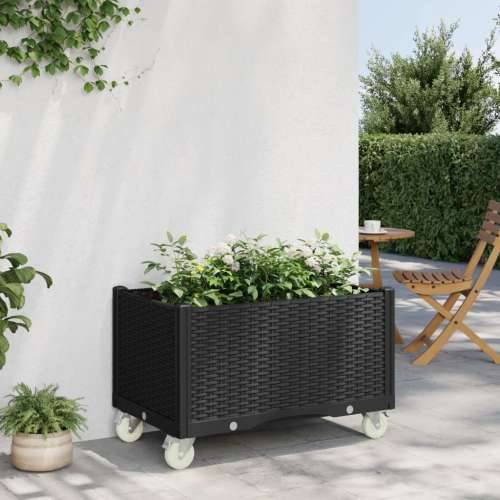 Vrtna sadilica s kotačima crna 80 x 50 x 54 cm PP - Crna 80 x 50 x 54 cm 1 Cijena