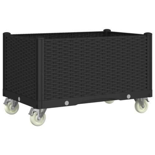 Vrtna sadilica s kotačima crna 80 x 50 x 54 cm PP - Crna 80 x 50 x 54 cm 1 Cijena