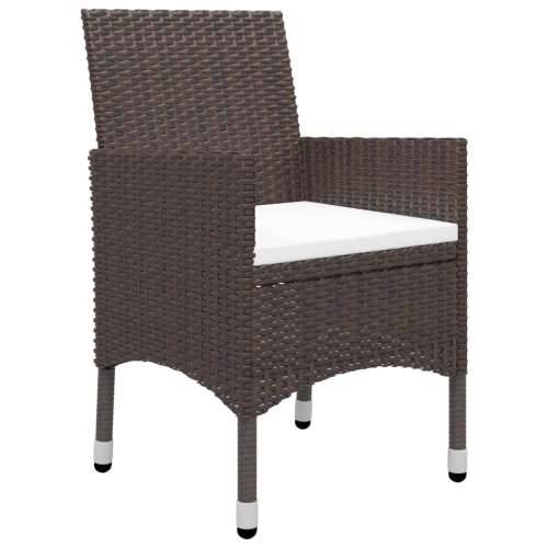 Vrtna garnitura - 5-dijelni vrtni blagovaonski set s jastucima smeđe - Smeđa Dužina stola 150 cm 4 Cijena