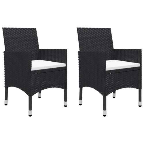 Vrtna garnitura - 3-dijelni vrtni blagovaonski set s jastucima crni - Crna Dužina stola 88 cm 2 Cijena