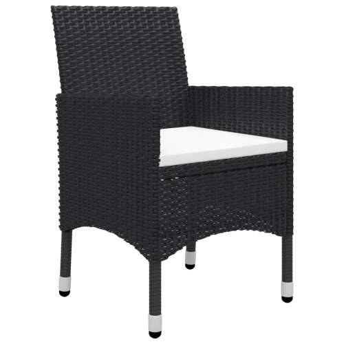 Vrtna garnitura - 3-dijelni vrtni blagovaonski set s jastucima crni - Crna Dužina stola 88 cm 2 Cijena