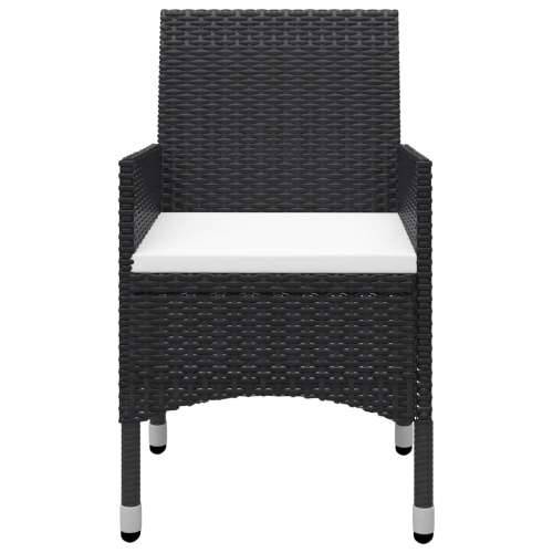 Vrtna garnitura - 3-dijelni vrtni blagovaonski set s jastucima crni - Crna Dužina stola 88 cm 2 Cijena