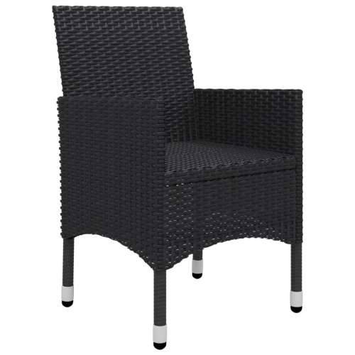 Vrtna garnitura - 3-dijelni vrtni blagovaonski set s jastucima crni - Crna Dužina stola 88 cm 2 Cijena