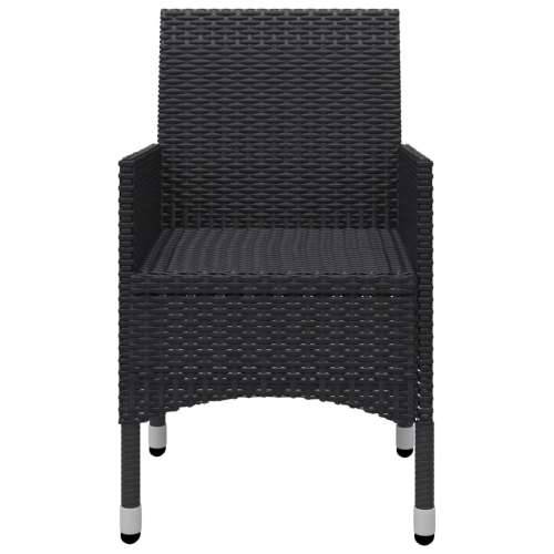 Vrtna garnitura - 3-dijelni vrtni blagovaonski set s jastucima crni - Crna Dužina stola 88 cm 2 Cijena