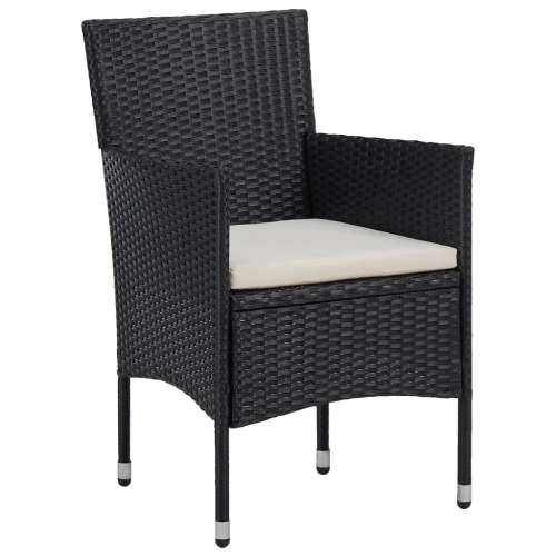 3-dijelni vrtni bistro set od poliratana i bagremovog drva crni - Crna Ø 80 cm table 2 Cijena
