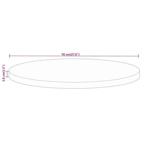 Stolna ploča Ø 70x3,8 cm okrugla od masivnog grubog drva manga - Grubo drvo manga (prirodno) 70 cm 1 38 mm Cijena