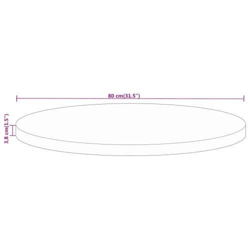 Stolna ploča Ø 80 x 3,8 cm okrugla od masivnog drva manga - Drvo manga (završna obrada od hrastovine) 80 cm 1 38 mm Cijena