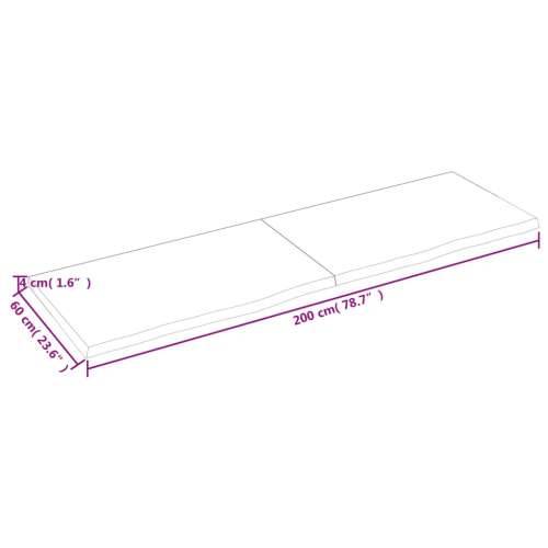 Kupaonska radna ploča 200x60x(2-4) cm netretirano masivno drvo - Prirodna 200 x 60 x 4 cm Cijena