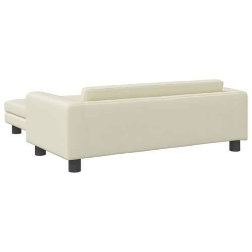 Dječja sofa s tabureom krem 100 x 50 x 30 cm od umjetne kože - Krema Cijena