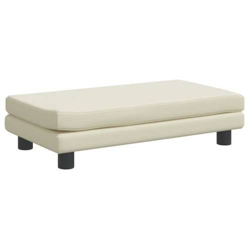 Dječja sofa s tabureom krem 100 x 50 x 30 cm od umjetne kože - Krema Cijena