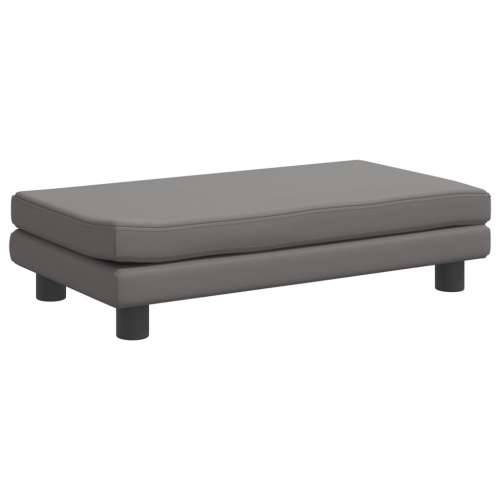 Dječja sofa s tabureom siva 100 x 50 x 30 cm od umjetne kože - Siva Cijena