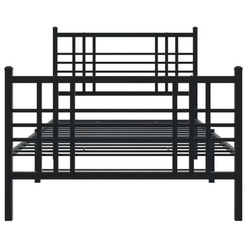 Metalni okvir kreveta uzglavlje i podnožje crni 100x190 cm - Crna 100 x 190 cm s uzglavljem i podnožjem Cijena