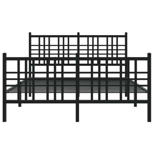 Metalni okvir kreveta uzglavlje i podnožje crni 137x190 cm - Crna 135 x 190 cm s uzglavljem i podnožjem Cijena