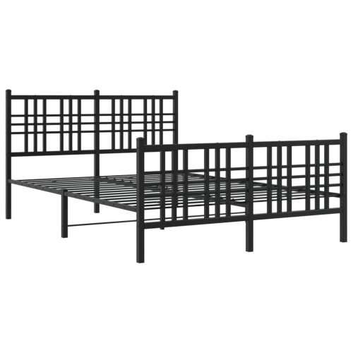 Metalni okvir kreveta uzglavlje i podnožje crni 140x200 cm - Crna 140 x 200 cm s uzglavljem i podnožjem Cijena