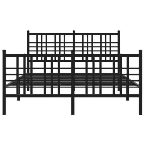 Metalni okvir kreveta uzglavlje i podnožje crni 140x200 cm - Crna 140 x 200 cm s uzglavljem i podnožjem Cijena