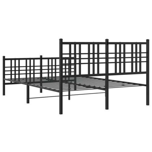 Metalni okvir kreveta uzglavlje i podnožje crni 140x200 cm - Crna 140 x 200 cm s uzglavljem i podnožjem Cijena