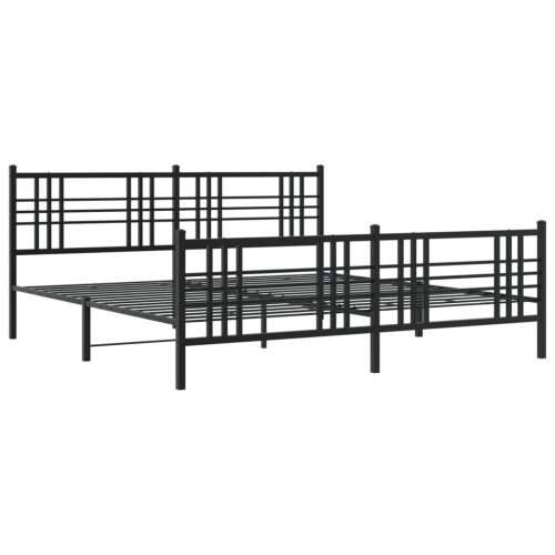 Metalni okvir kreveta uzglavlje i podnožje crni 193x203 cm - Crna 193 x 203 cm s uzglavljem i podnožjem Cijena