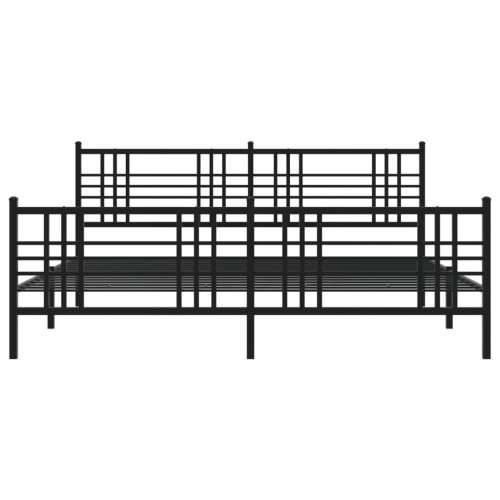Metalni okvir kreveta uzglavlje i podnožje crni 193x203 cm - Crna 193 x 203 cm s uzglavljem i podnožjem Cijena
