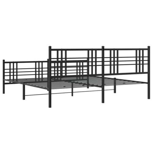 Metalni okvir kreveta uzglavlje i podnožje crni 193x203 cm - Crna 193 x 203 cm s uzglavljem i podnožjem Cijena