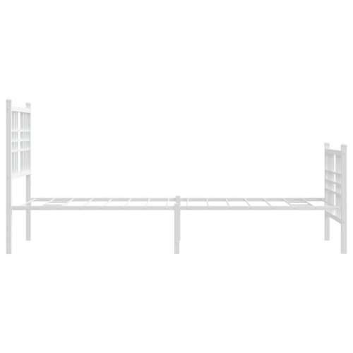 Metalni okvir kreveta uzglavlje i podnožje bijeli 75x190 cm - Bijela 75 x 190 cm s uzglavljem i podnožjem Cijena