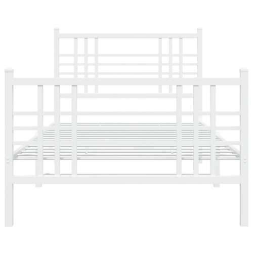 Metalni okvir kreveta uzglavlje i podnožje bijeli 90x190 cm - Bijela 90 x 190 cm s uzglavljem i podnožjem Cijena