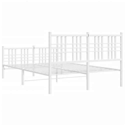 Metalni okvir kreveta uzglavlje i podnožje bijeli 120x190 cm Bijela 120 x 190 cm s uzglavljem i podnožjem Cijena