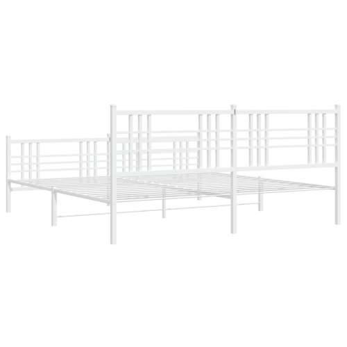 Metalni okvir kreveta uzglavlje i podnožje bijeli 180x200 cm - Bijela 180 x 200 cm s uzglavljem i podnožjem Cijena