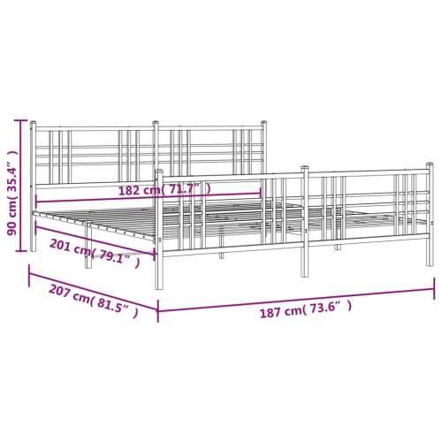 Metalni okvir kreveta uzglavlje i podnožje bijeli 180x200 cm - Bijela 180 x 200 cm s uzglavljem i podnožjem Cijena