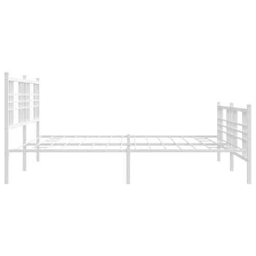 Metalni okvir kreveta uzglavlje i podnožje bijeli 193x203 cm - Bijela 193 x 203 cm s uzglavljem i podnožjem Cijena