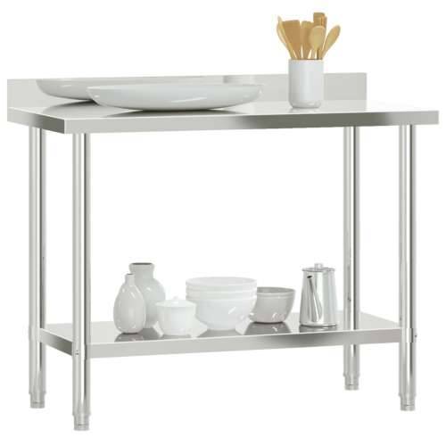 Kuhinjski radni stol 110 x 55 x 93 cm od nehrđajućeg čelika Cijena
