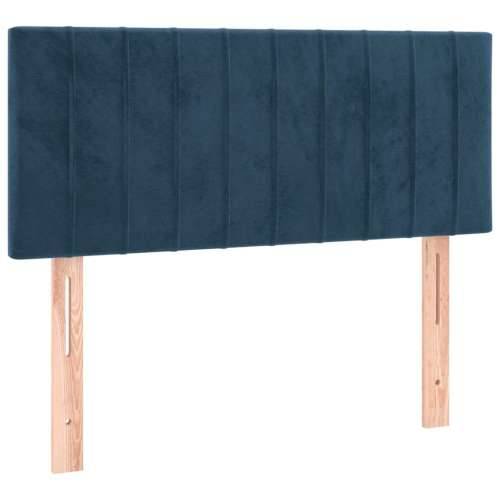 Krevet s oprugama i madracem tamnoplavi 120 x 190 cm baršun - Tamno plava 120 x 190 cm Okomite pruge Cijena