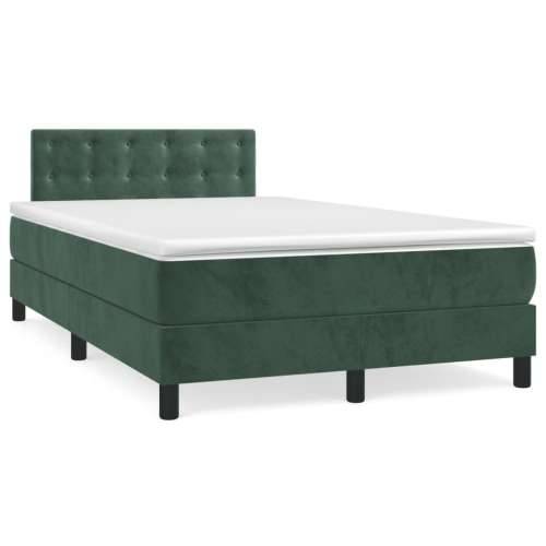 Krevet box spring s madracem tamnozeleni 120x190 cm baršunasti - Tamnozelena 120 x 190 cm gumbi Cijena