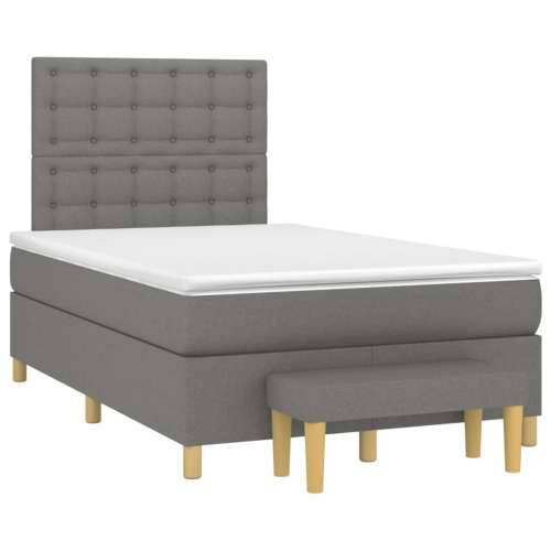 Krevet box spring s madracem tamnosivi 120 x 190 cm tkanina - Tamno siva 120 x 190 cm gumbi Cijena