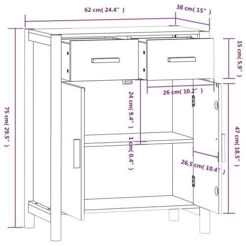 Komoda crna 62 x 38 x 75 cm od konstruiranog drva - Crna 1 Cijena
