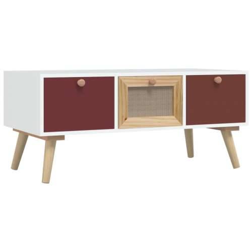 Stolić za kavu s ladicama 80x40x35,5 cm od konstruiranog drva - Bijela 1 Cijena