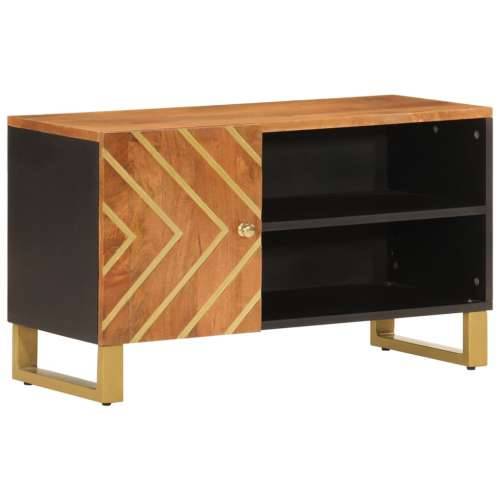 TV ormarić smeđe-crni 80 x 31,5 x 46 cm od masivnog drva manga Cijena