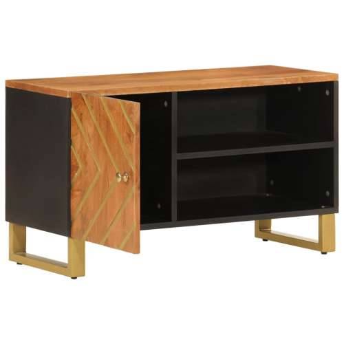 TV ormarić smeđe-crni 80 x 31,5 x 46 cm od masivnog drva manga Cijena