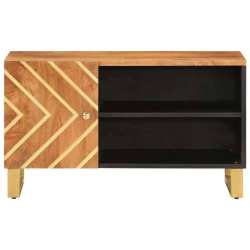 TV ormarić smeđe-crni 80 x 31,5 x 46 cm od masivnog drva manga Cijena