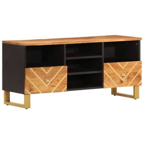 TV ormarić smeđe-crni 100 x 33,5 x 46 cm od masivnog drva manga Cijena