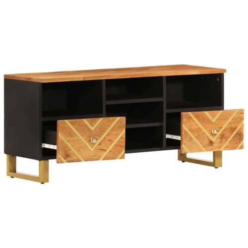 TV ormarić smeđe-crni 100 x 33,5 x 46 cm od masivnog drva manga Cijena