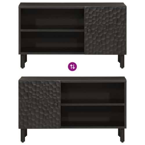 TV ormarić crni 80 x 31 x 46 cm od masivnog drva manga - Crna 1 masivno drvo manga Cijena
