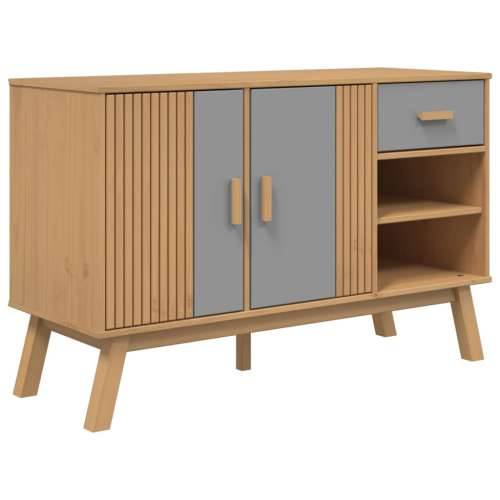 Komoda OLDEN sivo-smeđa 114 x 43 x 73,5 cm od masivne borovine - Siva i smeđa 1 Cijena