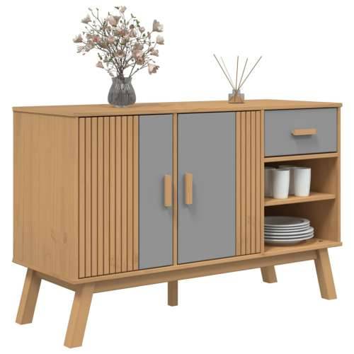 Komoda OLDEN sivo-smeđa 114 x 43 x 73,5 cm od masivne borovine - Siva i smeđa 1 Cijena