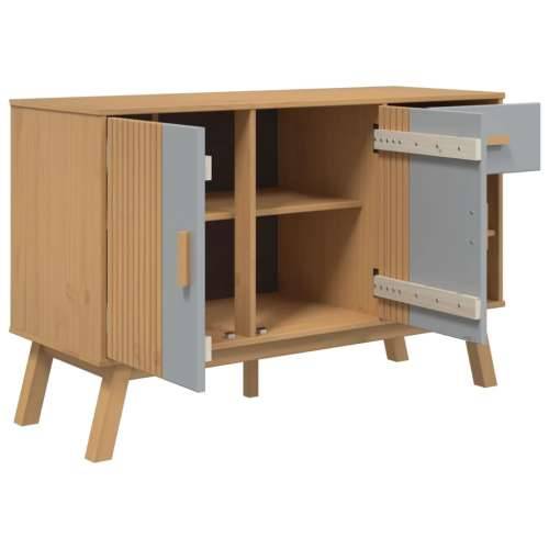 Komoda OLDEN sivo-smeđa 114 x 43 x 73,5 cm od masivne borovine - Siva i smeđa 1 Cijena