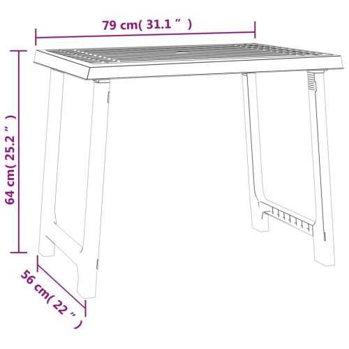 Stol za kampiranje bijeli 79 x 56 x 64 cm PP izgled drva - Bijela 1 Cijena